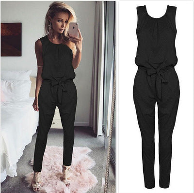 Sleeveless strappy jumpsuit