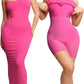 Women's Shapewear Dress Jumpsuit Tummy Tuck Lift Corset Open Crotch Suspender Tight Long Skirt Chest Pad Bodysuit Dress