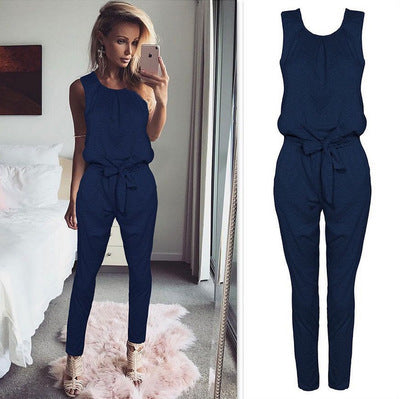 Sleeveless strappy jumpsuit