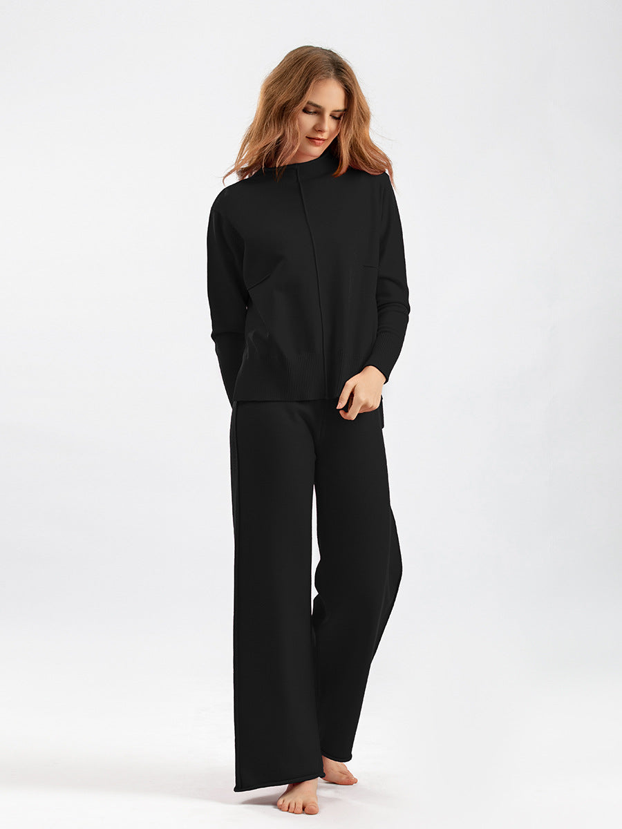 Knitted Sweater Two-piece Loose Casual Wide Leg Pants