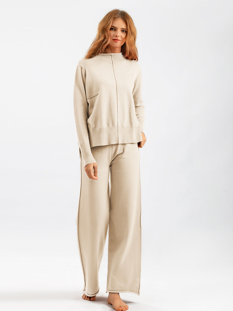 Knitted Sweater Two-piece Loose Casual Wide Leg Pants