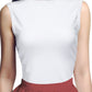 Solid color turtleneck sleeveless top