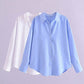 Autumn Women's Lapel Long Sleeve Solid Color Shirt