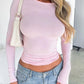 Solid Color Slim Pullover Women's Clothing Casual Long Sleeve T-shirt