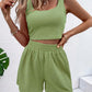 Casual Women's Knitted Cotton Sleeveless Homewear Suit