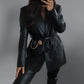 Winter Suit Collar Fashion Casual Leather Jacket