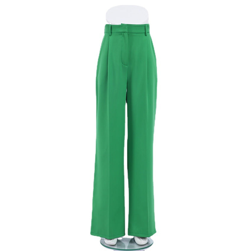 Women's High Waist Wide Leg Pants Drape Pleated