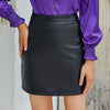 Women's Stretch Stretch Leather Skirt