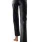 Women's High Waist Straight PU Trousers