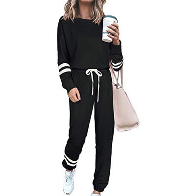 Women's Clothing Plus Size Loose-fitting Solid Color Long Sleeves Casual Suit