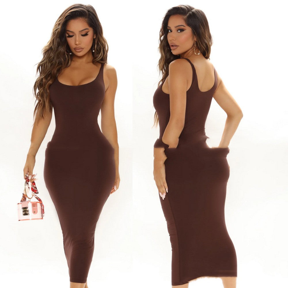 European And American Large Size One-piece Body Shaping Dress Waist