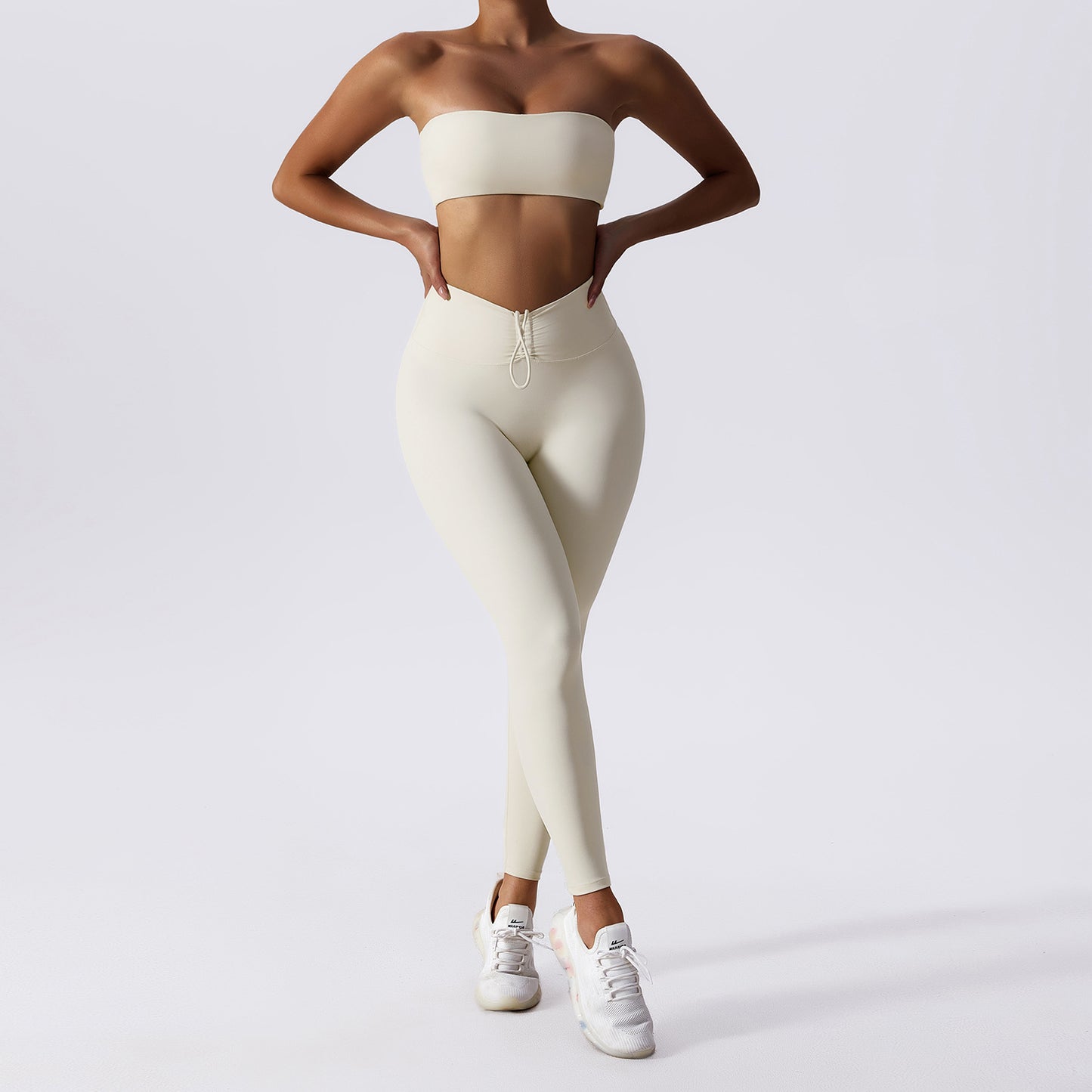 Basic Sports Nude Feel Skinny Yoga Clothes Suit For Women