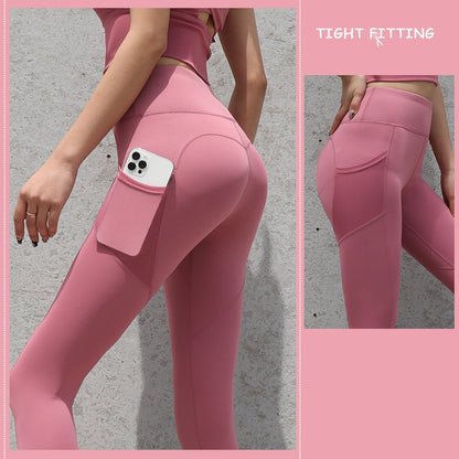 Gym Sport Seamless Leggings With Pockets Push Up High Waist Pants Women Fitness Running Yoga Pants Gym Sport Seamless Leggings