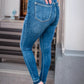 Plus Size Women's High Elastic Worn Skinny Skinny Jeans