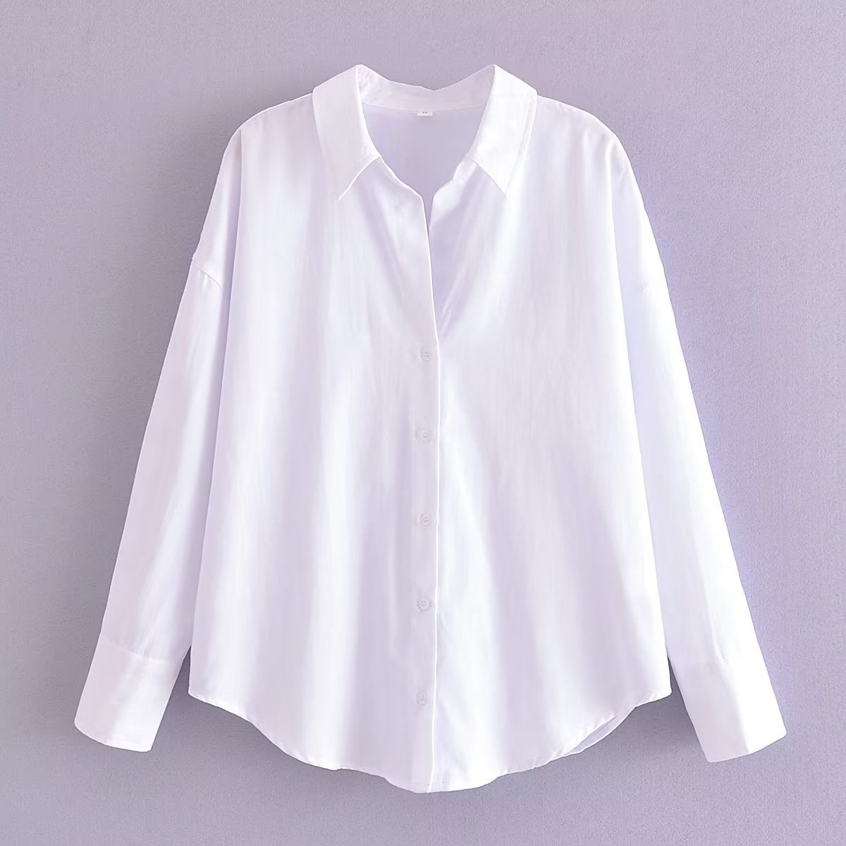 Autumn Women's Lapel Long Sleeve Solid Color Shirt