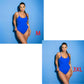 Sling Backless Tether Plus Size Solid Color Triangle One-piece Swimsuit