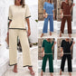 Women's Fashion Temperament Leisure Short Sleeve Knitting Suit