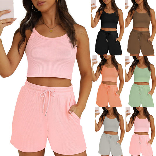 Women's Shorts Home Wear Overall Dress Set