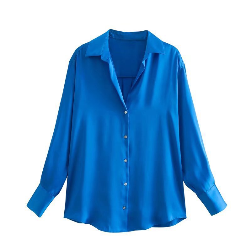 7-color Silk Satin Blouse Top