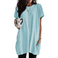 Loose Side Pocket Shiying Mid-length Thigh-length Short Sleeve Top For Women