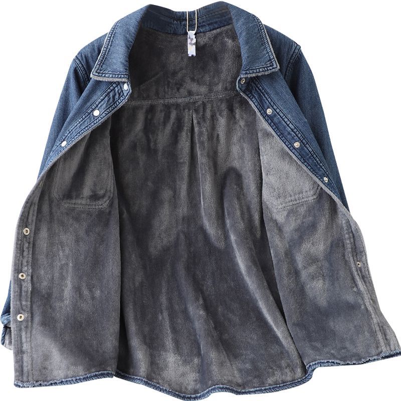 Denim Shirt Women Washed Loose And Warm