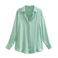 7-color Silk Satin Blouse Top