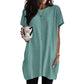 Loose Side Pocket Shiying Mid-length Thigh-length Short Sleeve Top For Women