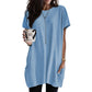 Loose Side Pocket Shiying Mid-length Thigh-length Short Sleeve Top For Women