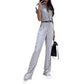 Summer New Fashion Sleeveless Top Loose Trousers Two-piece Set