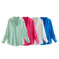 7-color Silk Satin Blouse Top