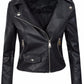 Women's Fall Winter Coat Slim PU Leather Short Zipper Leather Jacket Leather Coat