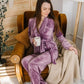 Women's Fashion Leisure Warm Velvet Long Sleeves Trousers Pajamas Homewear