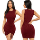 Women's Solid Color Ruffle Dress