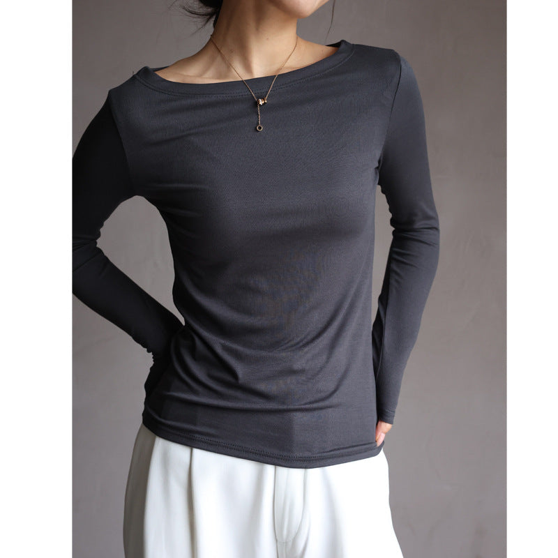 Modal Autumn And Winter Women's Slim Fit Long-sleeved T-shirt Top