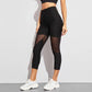 Mesh Stitching Capri Pants Sports Yoga