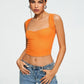 Crop Top Sweetheart Solid Ribbed Sleeveless