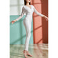 Women's New Mesh Stitching Long-sleeved Yoga Onesie