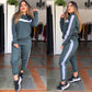 Women's Casual Patchwork Sports Suit Two-piece Set