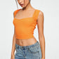 Crop Top Sweetheart Solid Ribbed Sleeveless