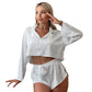 Women's Short Pajamas Three-piece Set