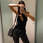 Hot Girl Jumpsuit Cutout Slim-fit Oblique Shoulder Vest Female Inner Wear Outer Wear Base