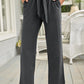 Womens Solid Color Casual Wide-leg Trousers