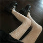 Net Red Fashion Hollow Lace Mesh Stockings Bottoming Pantyhose Japanese Lolita Retro Flower Vine White Silk