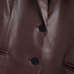 Women's European And American Style PU Leather And Leather Pants Suit