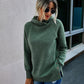 Fashion Casual Solid Color Pullover Womens Hooded Sweater