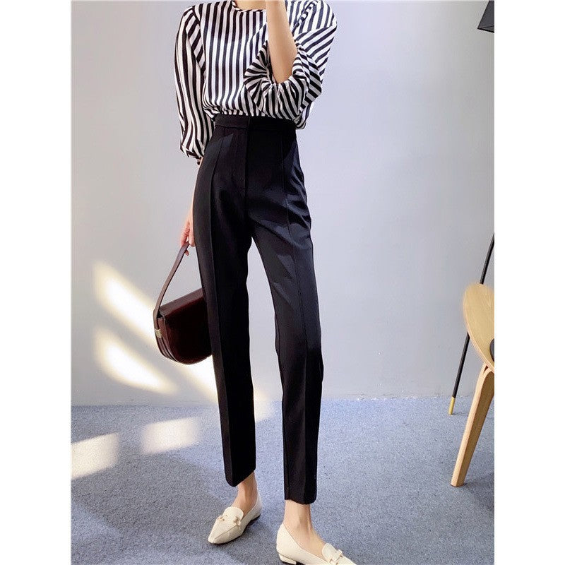 Women's Straight High Waist Slim Casual Pants