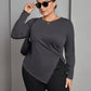 Irregular Slit Versatile Slim-fit Bottoming Top