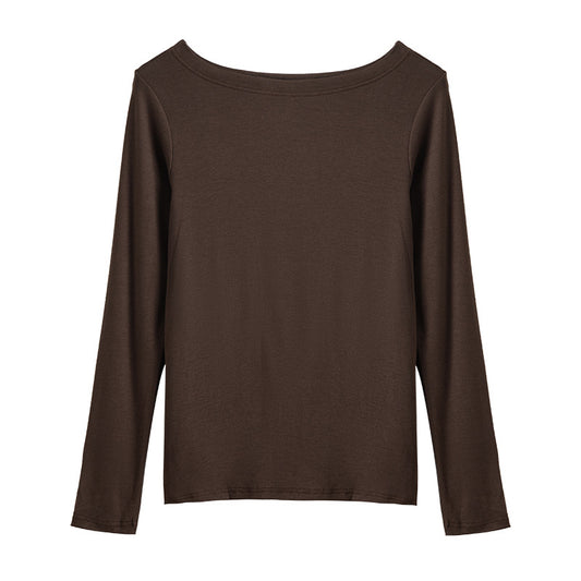 Modal Autumn And Winter Women's Slim Fit Long-sleeved T-shirt Top