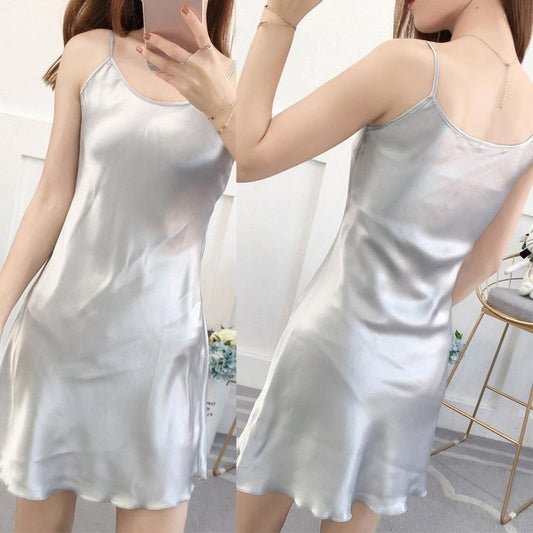 Women Sleepwear Nightgown Satin Silk Robes Sleep Dress Skirt