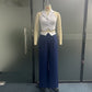 Casual Polo Collar Sleeveless Loose Solid Color Trousers Two-piece Set